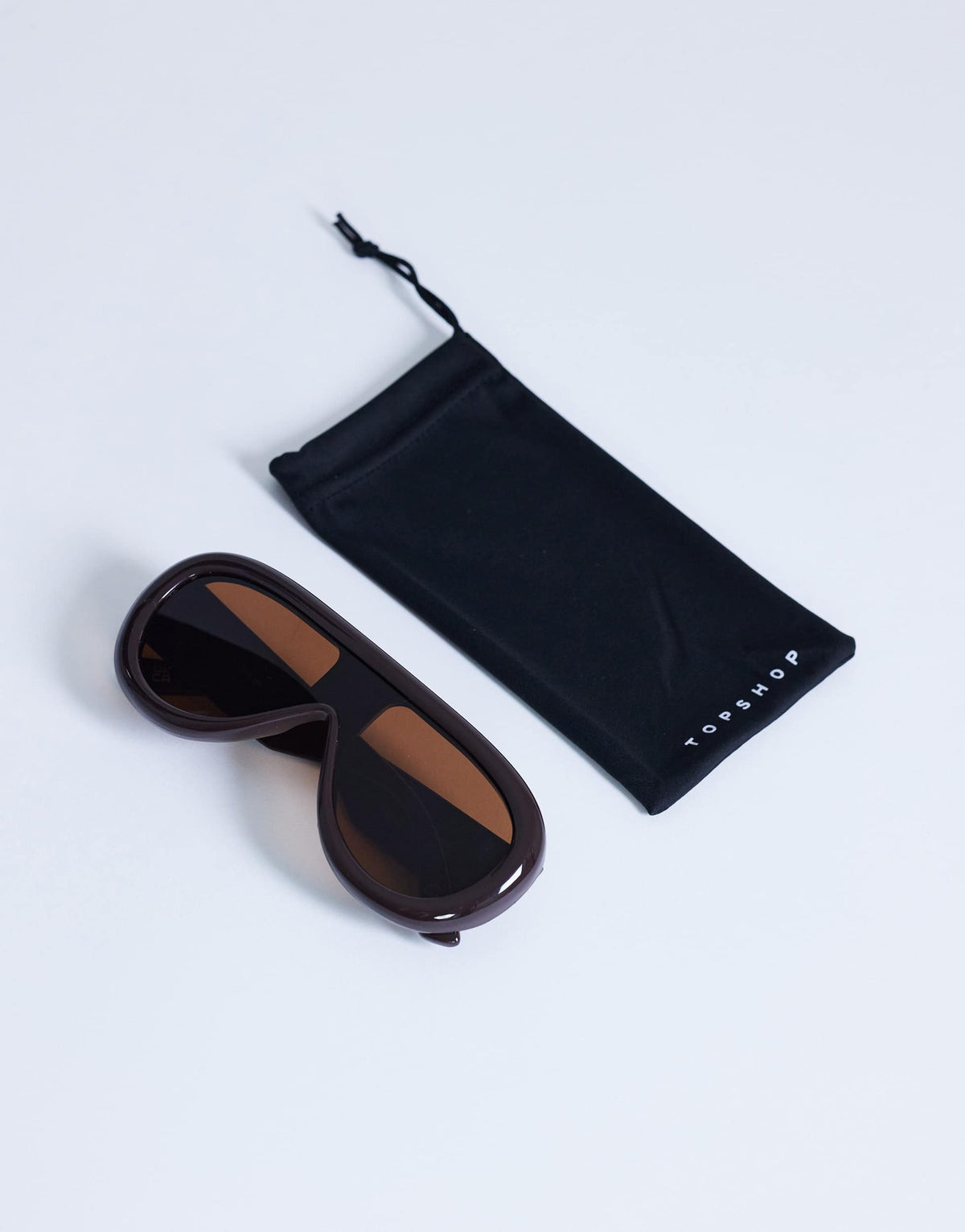 Topshop Sardinia aviator sunglasses in brown