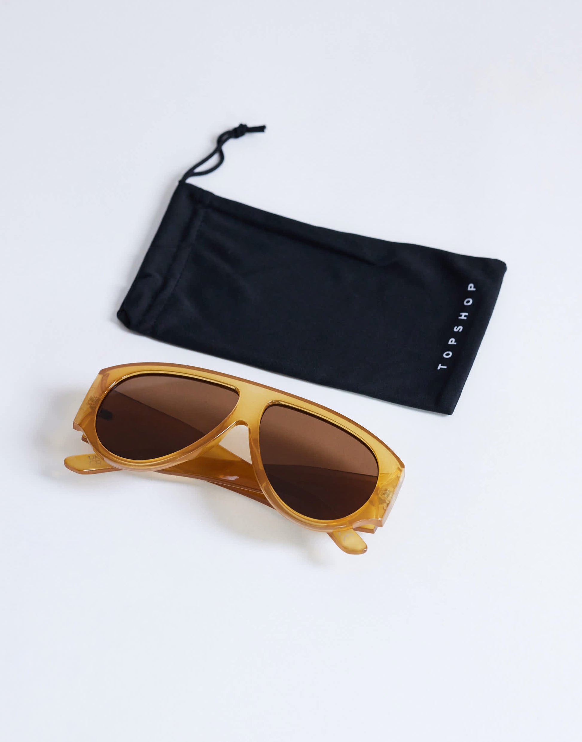 Topshop Zante aviator sunglasses in milky orange