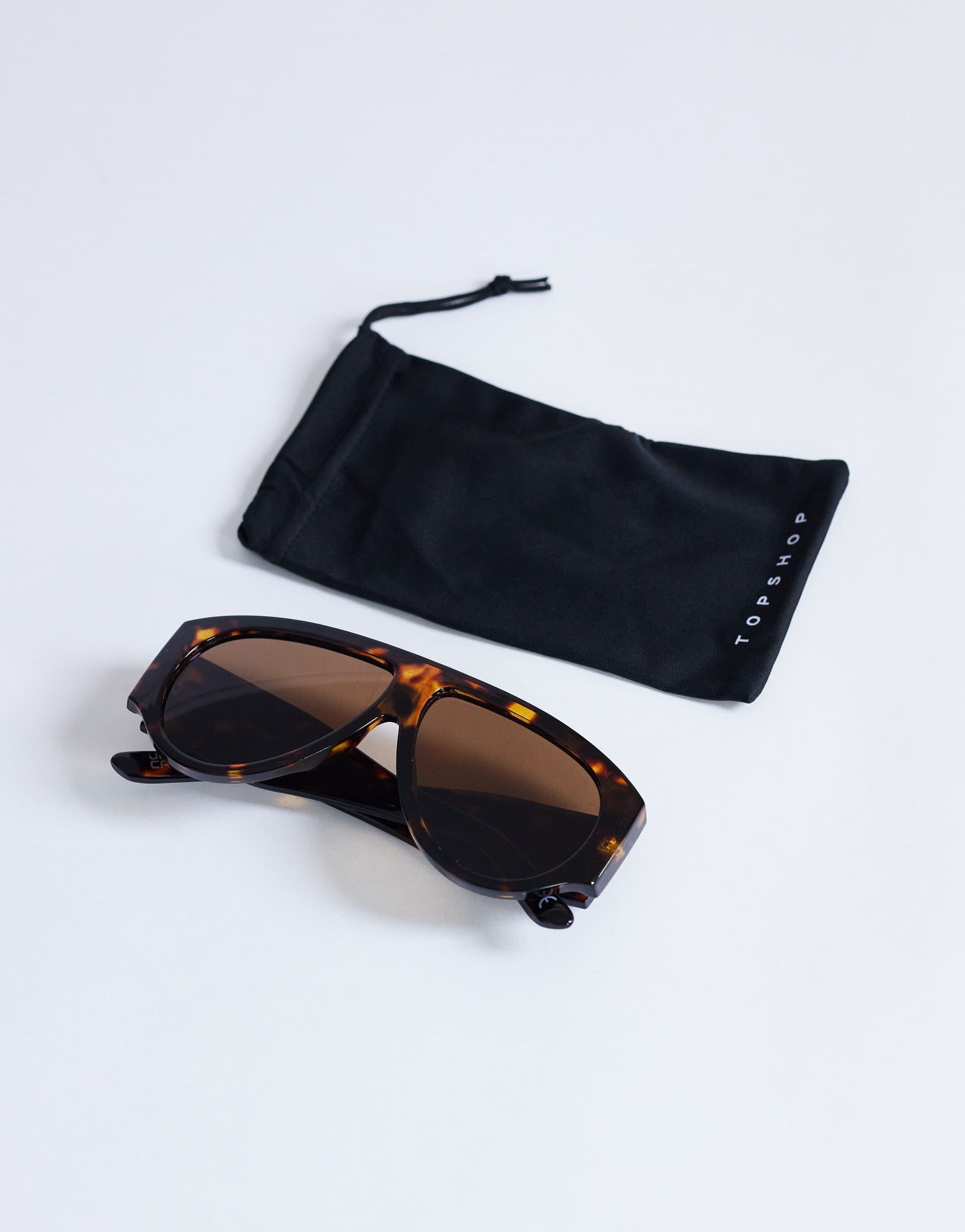 Topshop Zante aviator sunglasses in tortoise