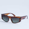 Lunettes de soleil Topshop Malta à visière, grand modèle, marron