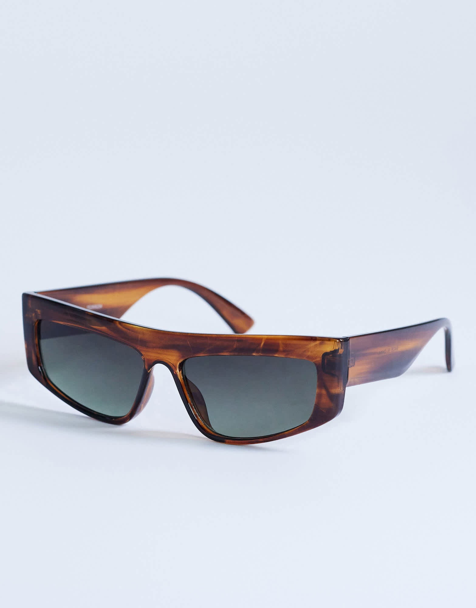 Lunettes de soleil Topshop Malta à visière, grand modèle, marron
