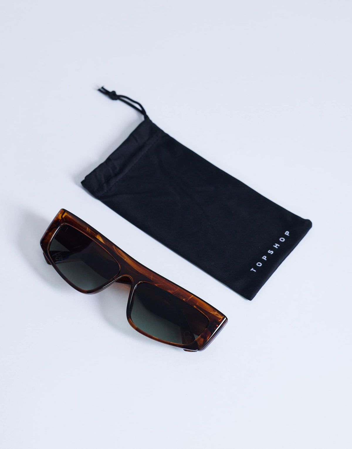 Topshop Malta visor large sunglasses in brown