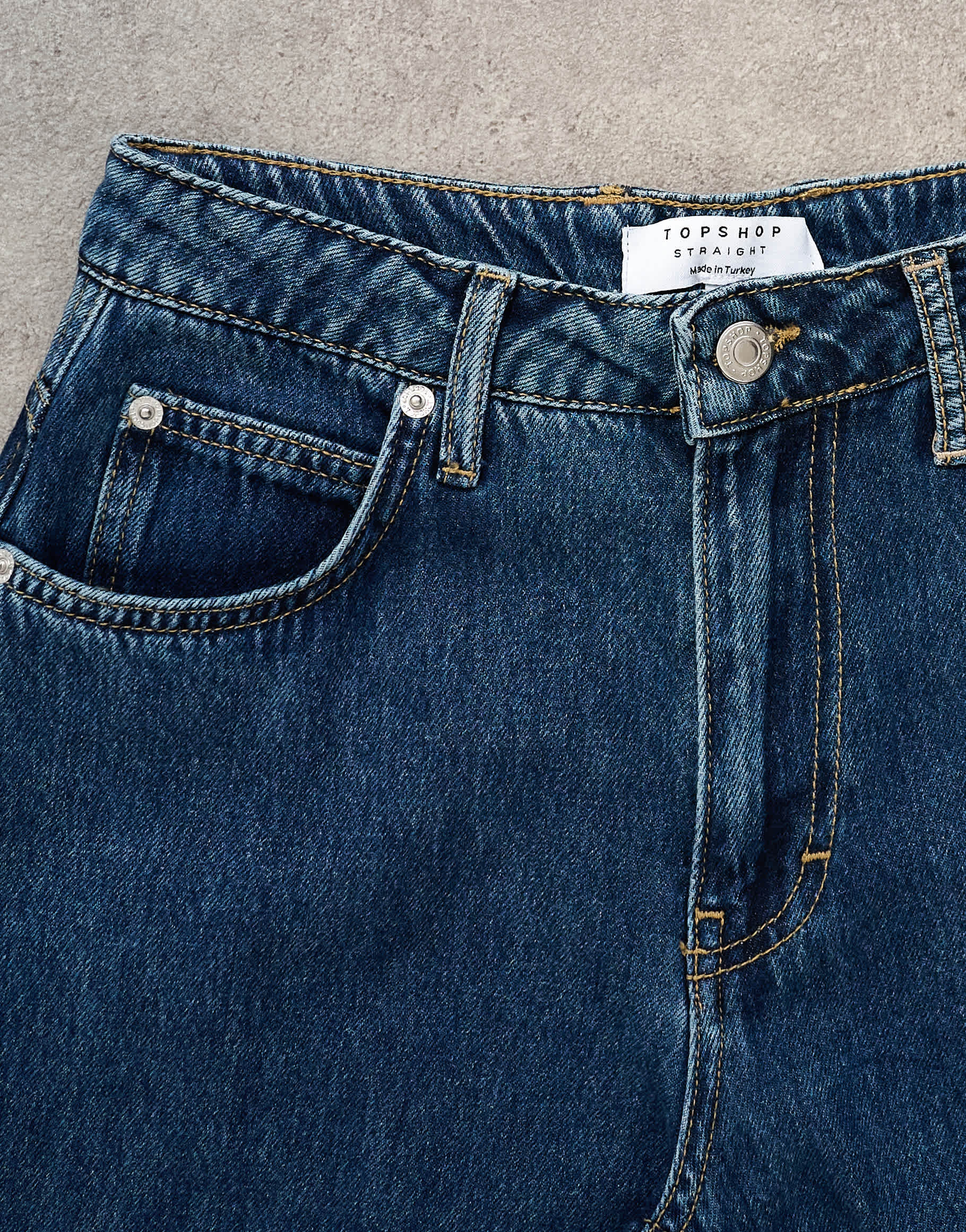 Topshop lounge low rise jean in vintage blue