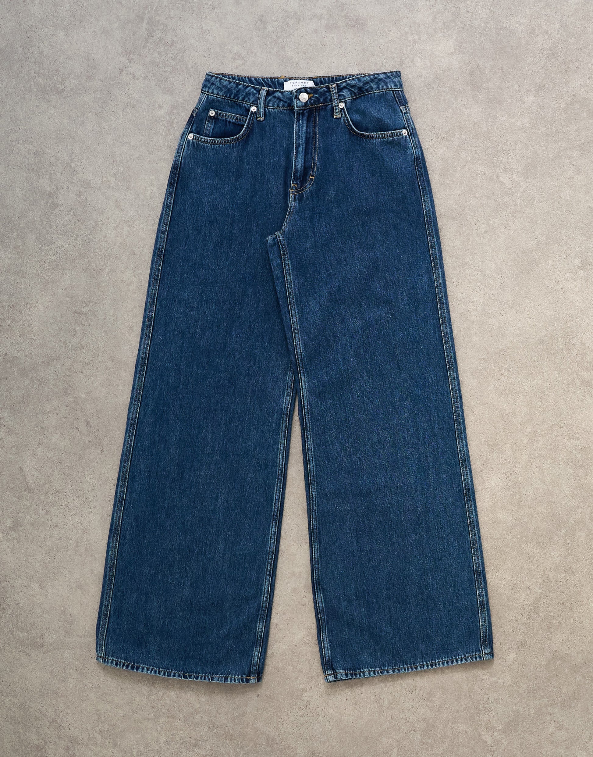 Topshop lounge low rise jean in vintage blue