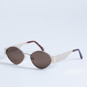 Topshop Cyprus metal frame sunglasses in gold
