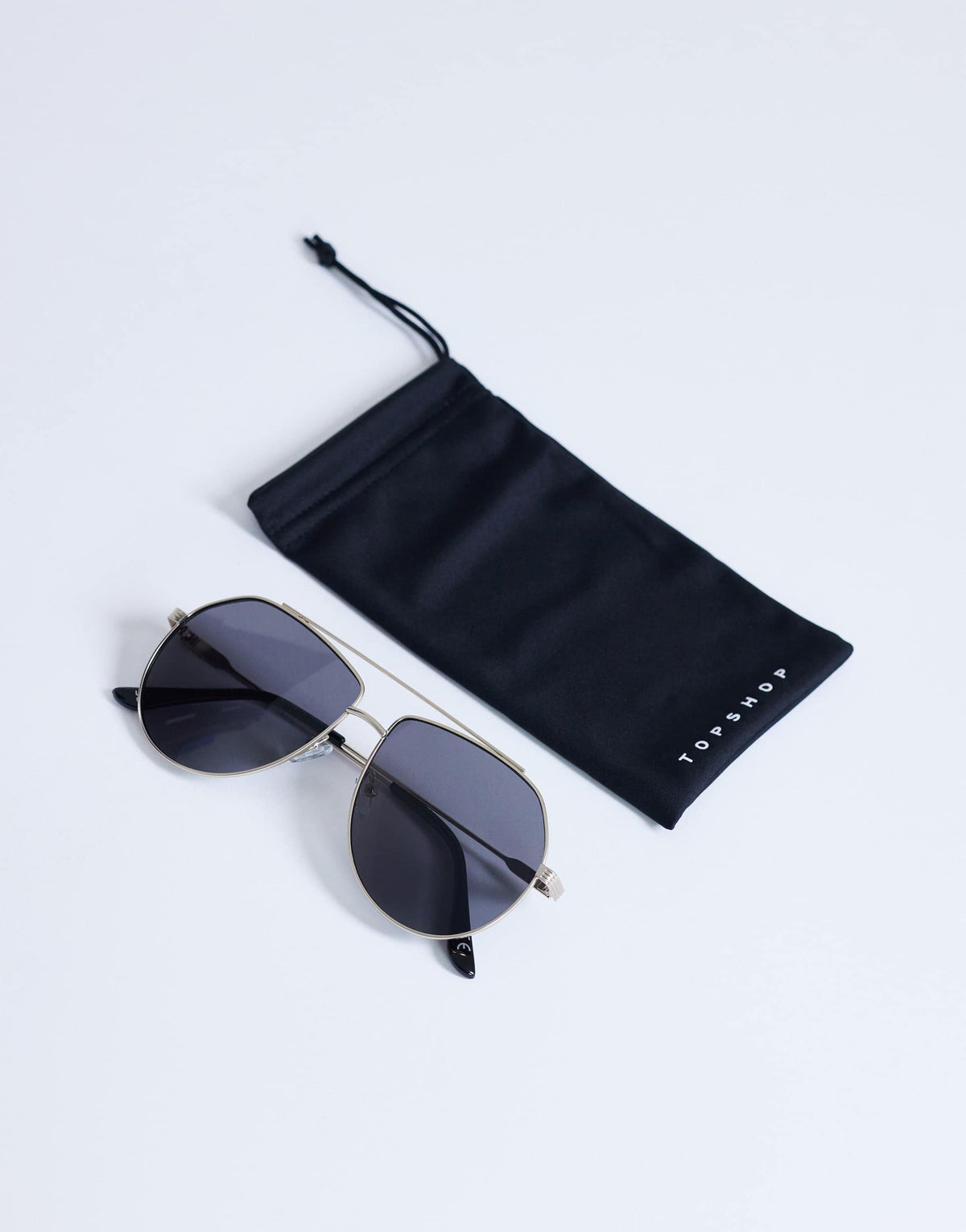 Topshop Croatia aviator metal frame sunglasses in gold