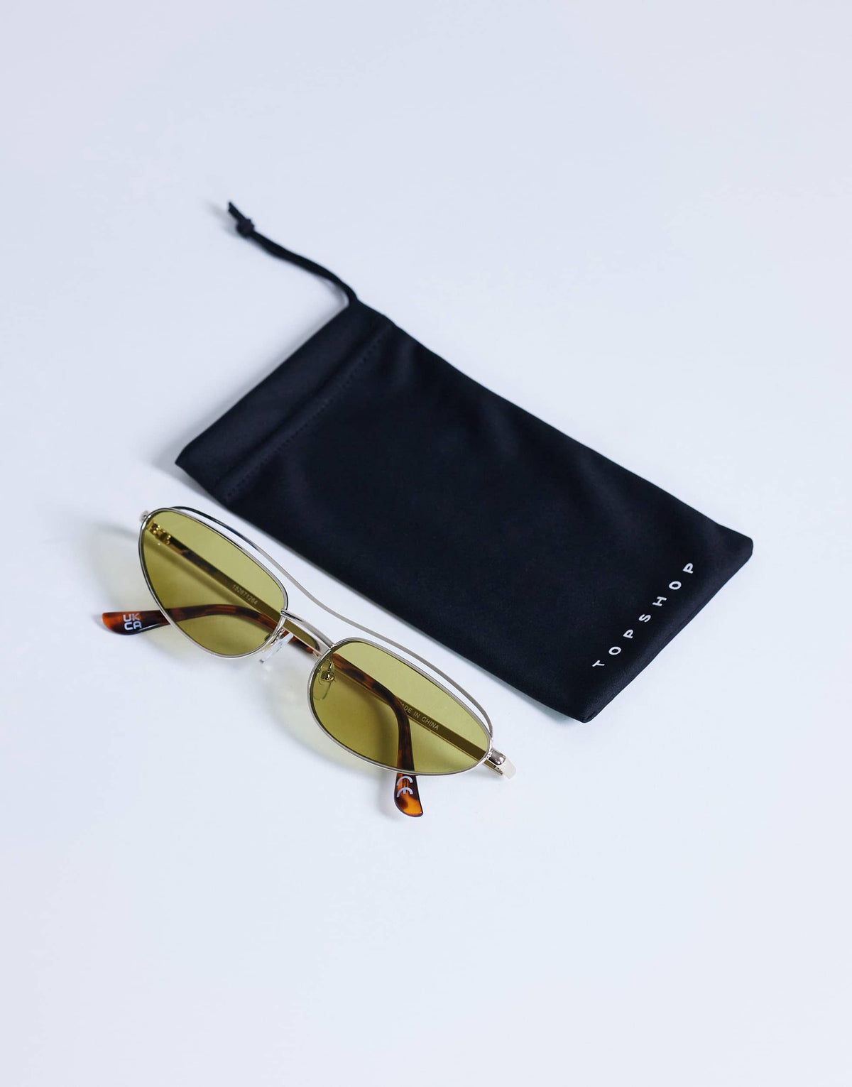 Topshop Mexico metal frame sunglasses in gold