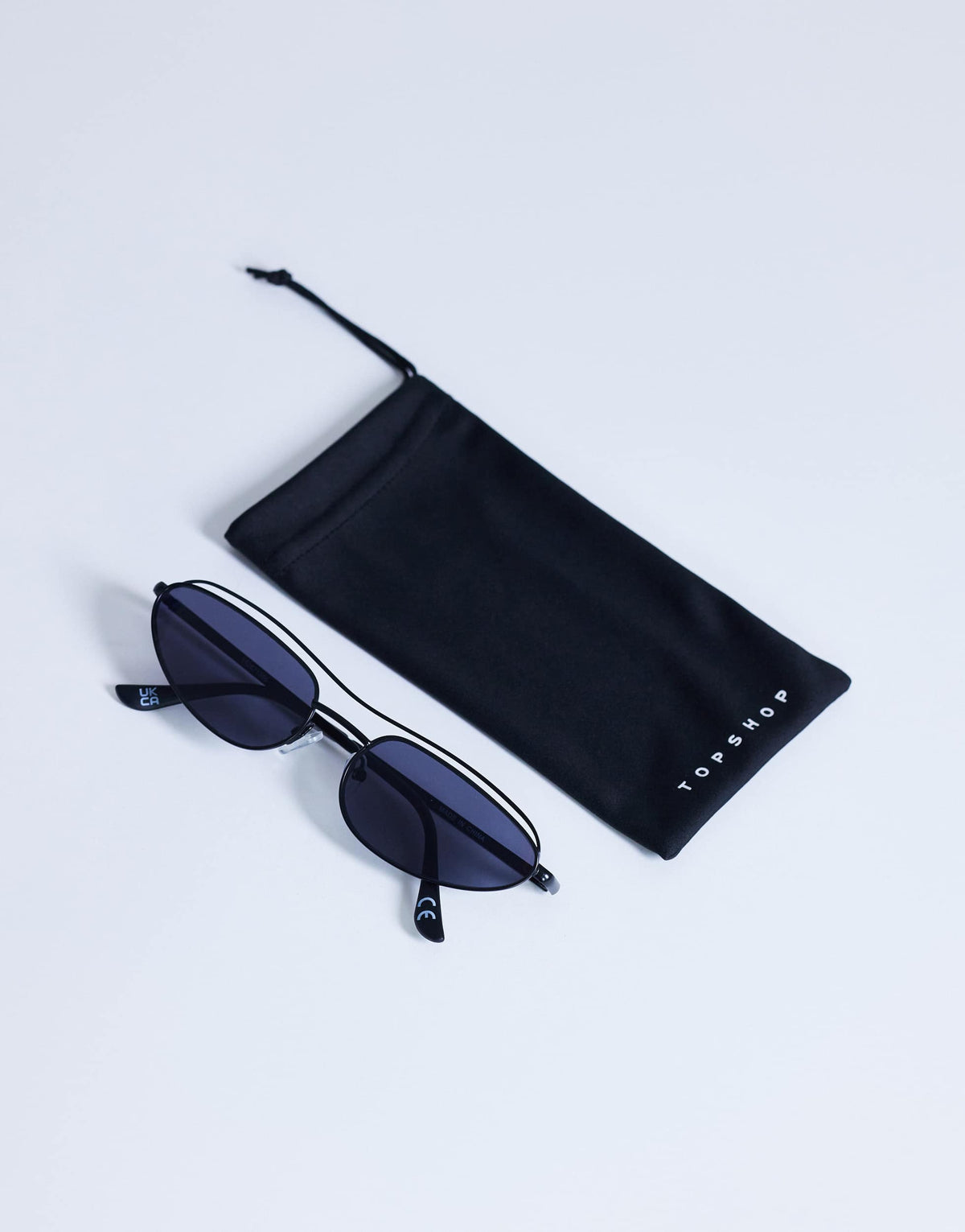 Topshop Mexico metal frame sunglasses in black