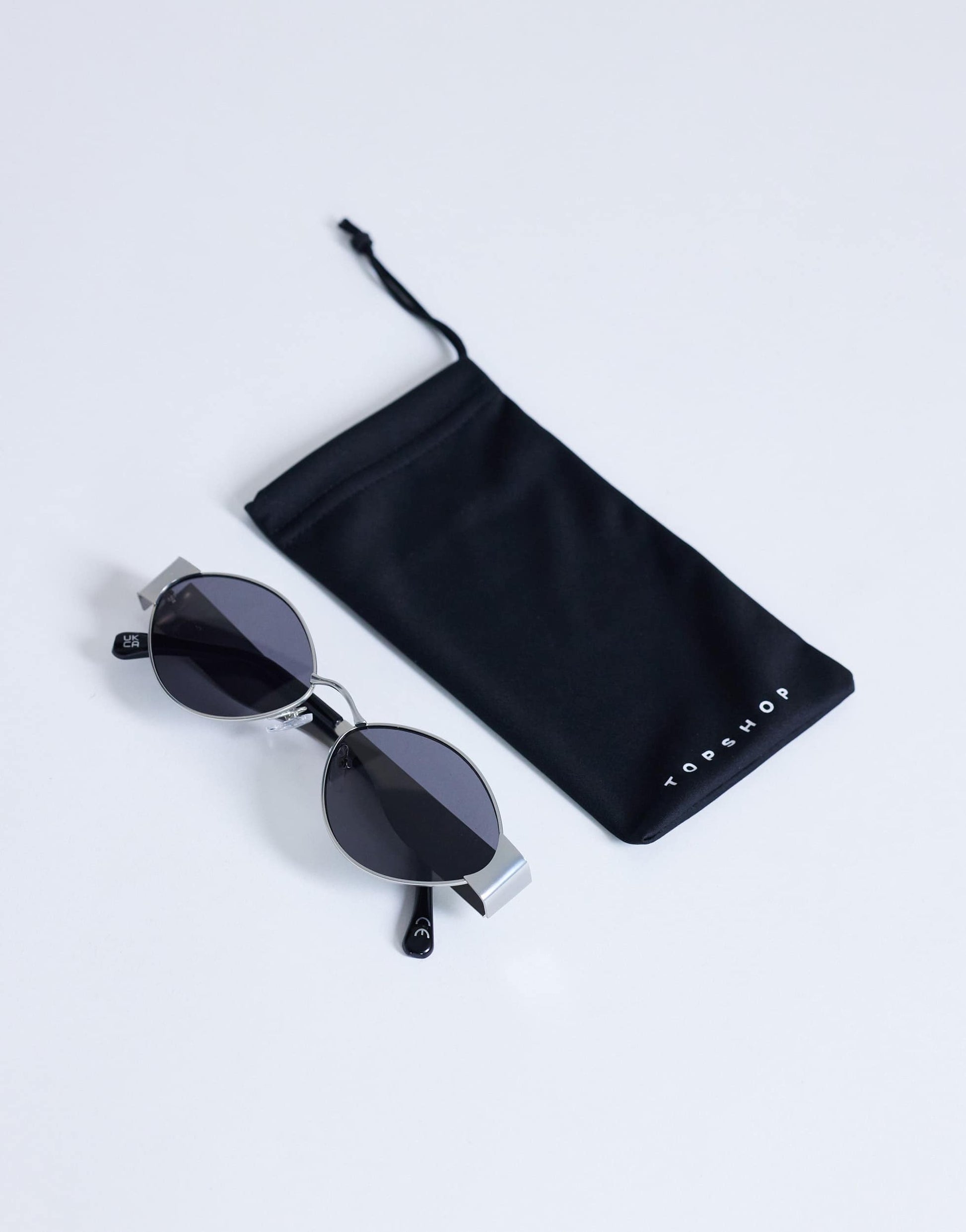 Topshop Cyprus metal frame sunglasses in silver