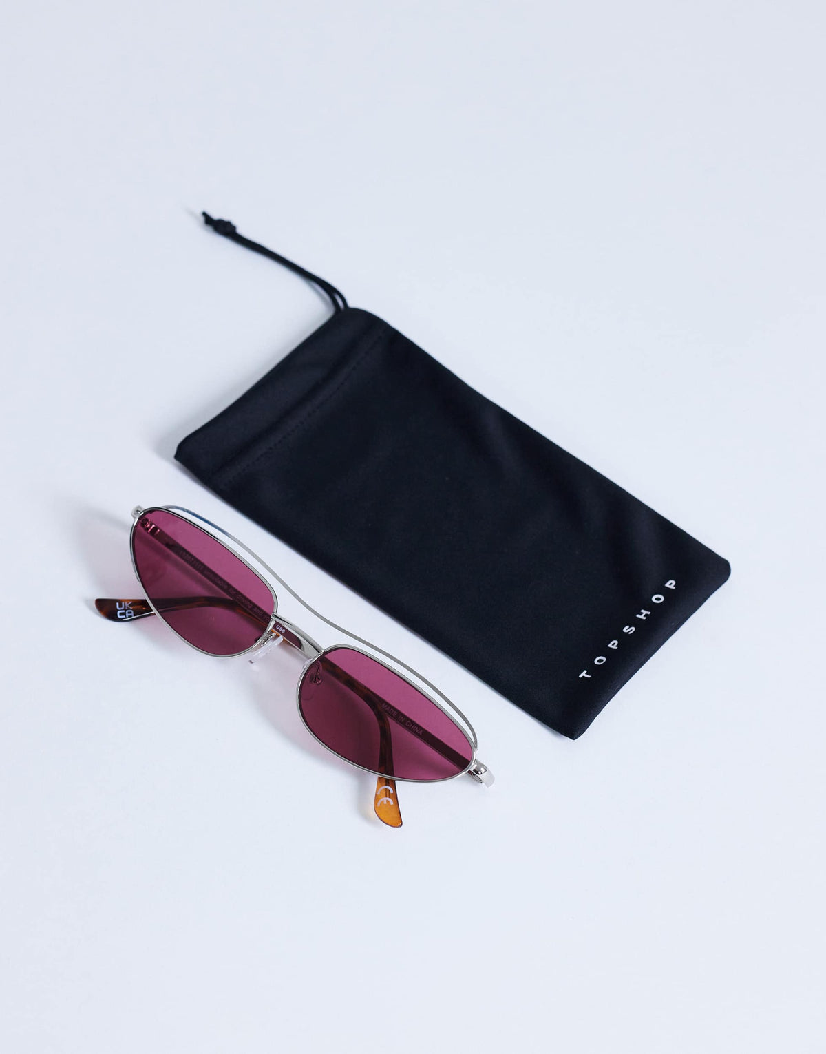 Topshop Mexico metal frame sunglasses in silver