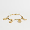 Topshop Casidy waterproof stainless steel chain bracelet with charms in gold