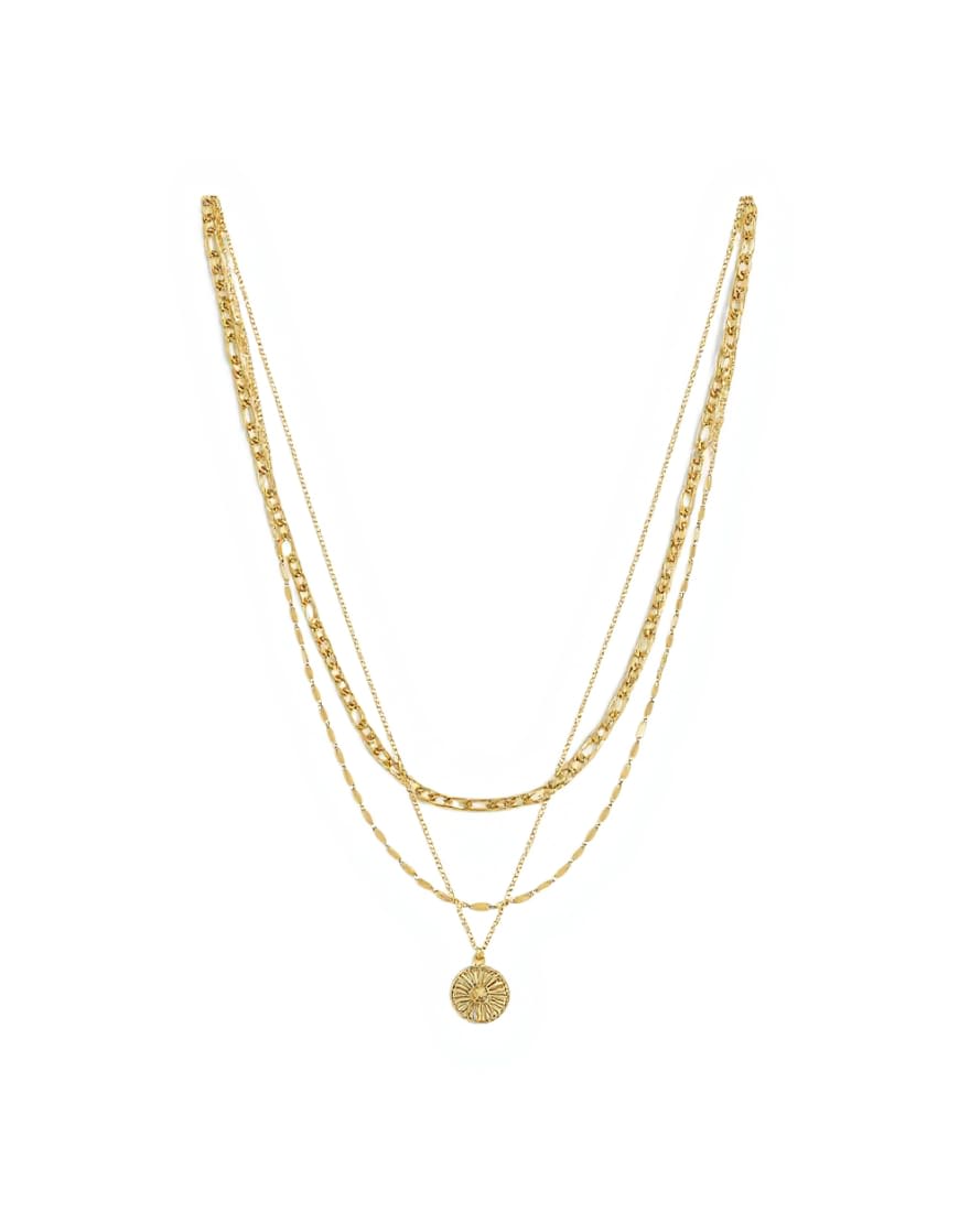 Topshop Nyle stainless steel multi chain necklace with pendants in gold