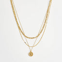 Topshop Nyle stainless steel multi chain necklace with pendants in gold