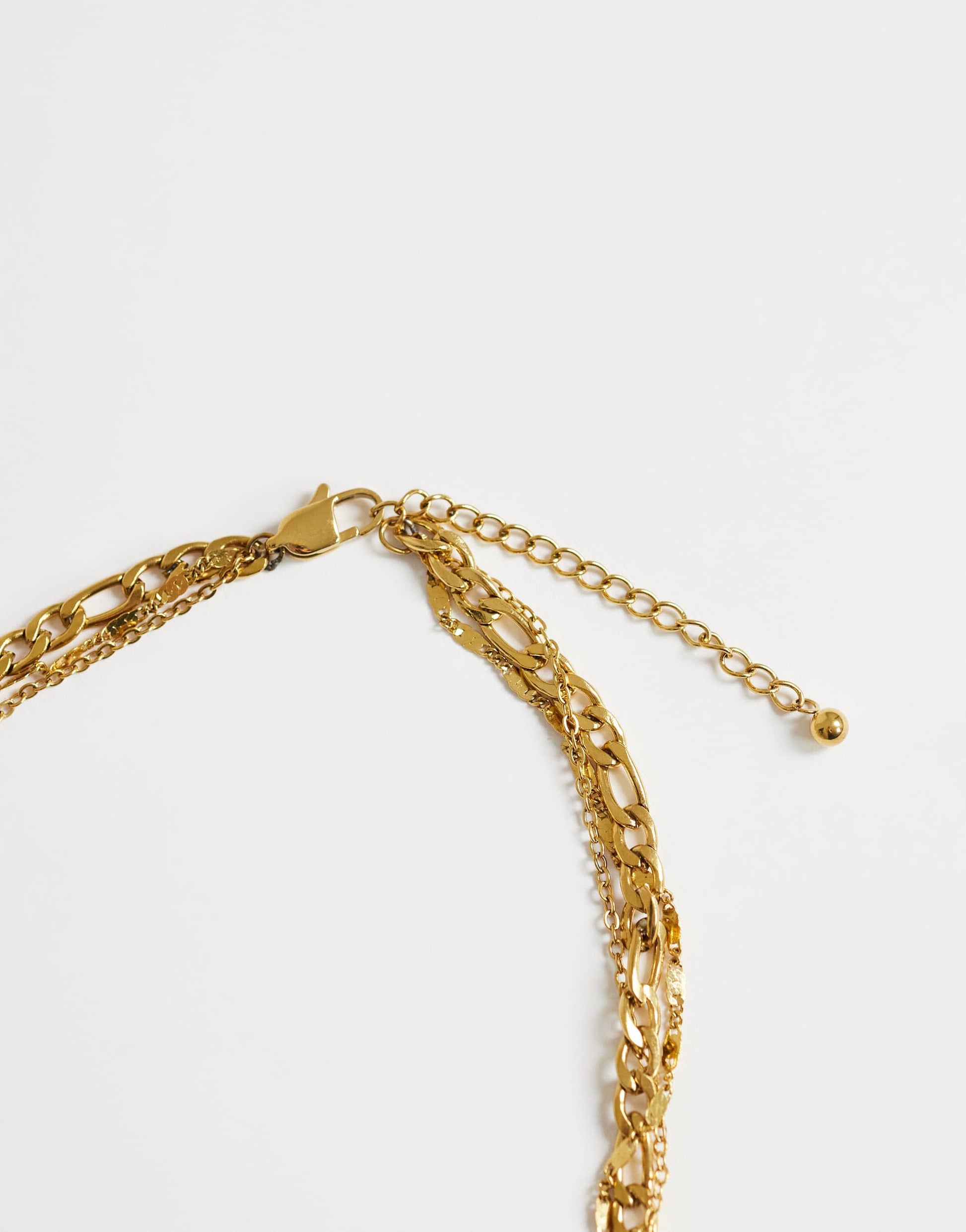 Topshop Nyle stainless steel multi chain necklace with pendants in gold