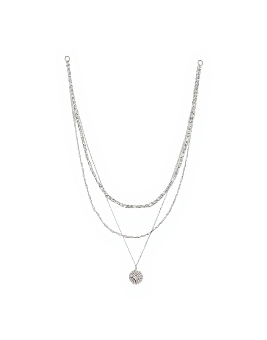 Topshop Nyle stainless steel multi chain necklace with pendants in silver