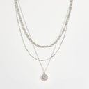 Topshop Nyle stainless steel multi chain necklace with pendants in silver
