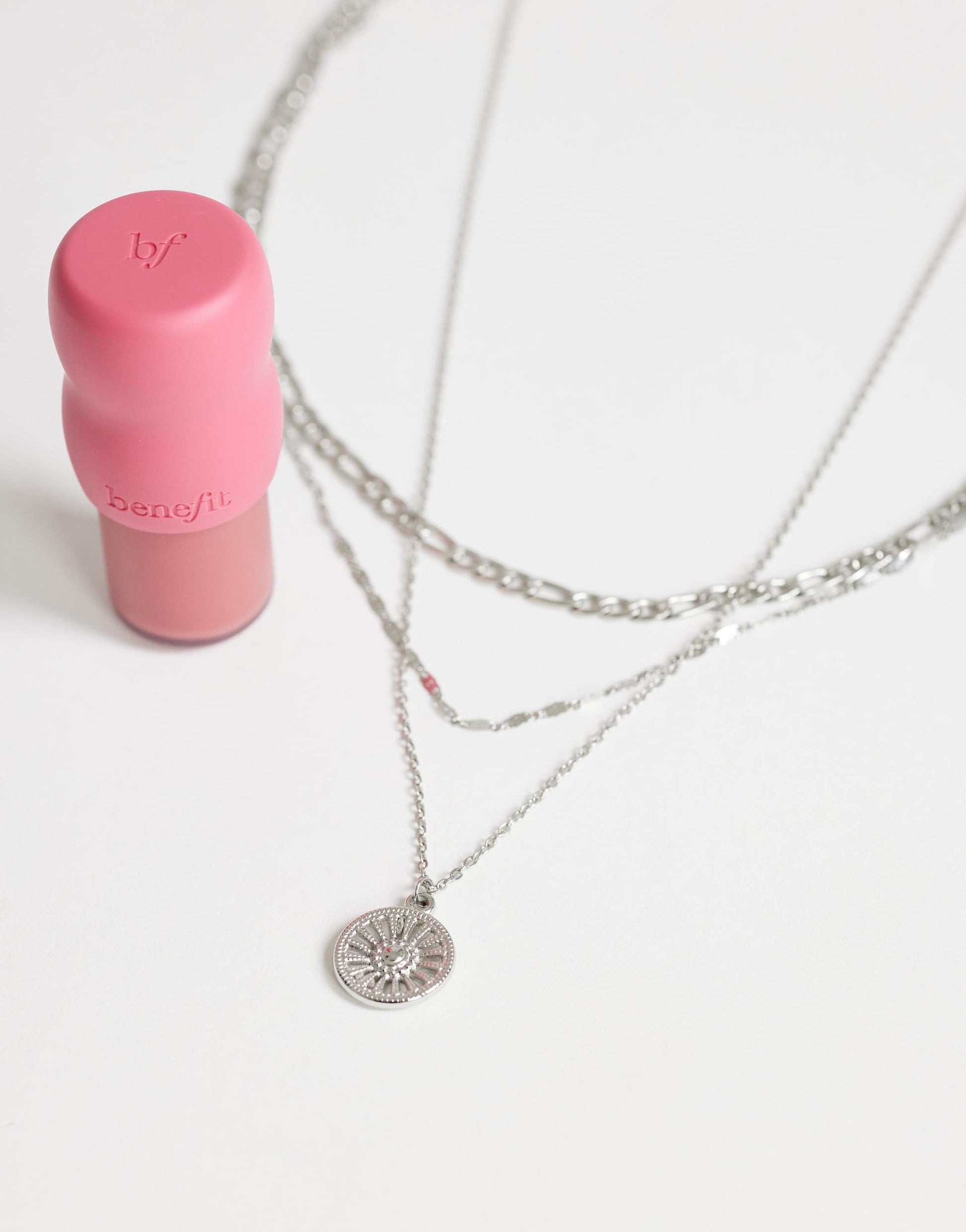 Topshop Nyle stainless steel multi chain necklace with pendants in silver