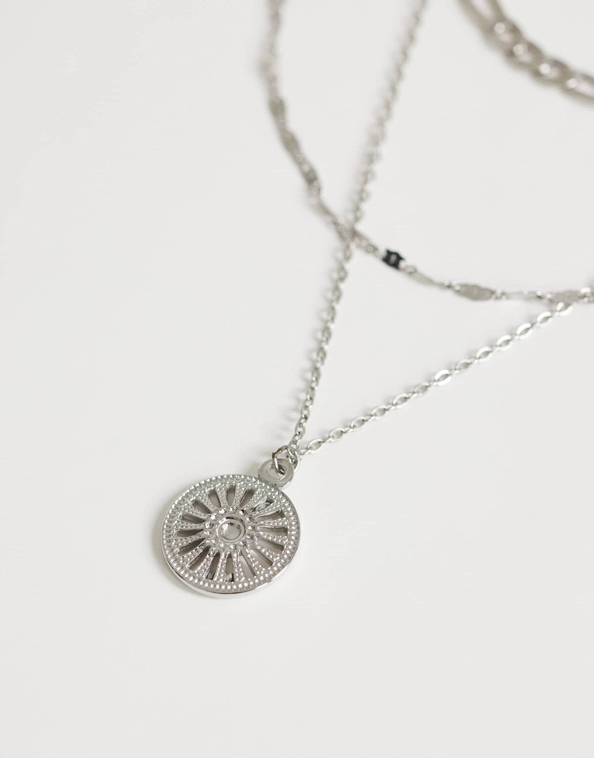 Topshop Nyle stainless steel multi chain necklace with pendants in silver