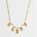 Topshop Naya waterproof stainless steel chain necklace with charms in gold