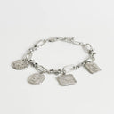 Topshop Casidy waterproof stainless steel chain bracelet with charms in silver