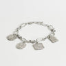 Topshop Casidy waterproof stainless steel chain bracelet with charms in silver
