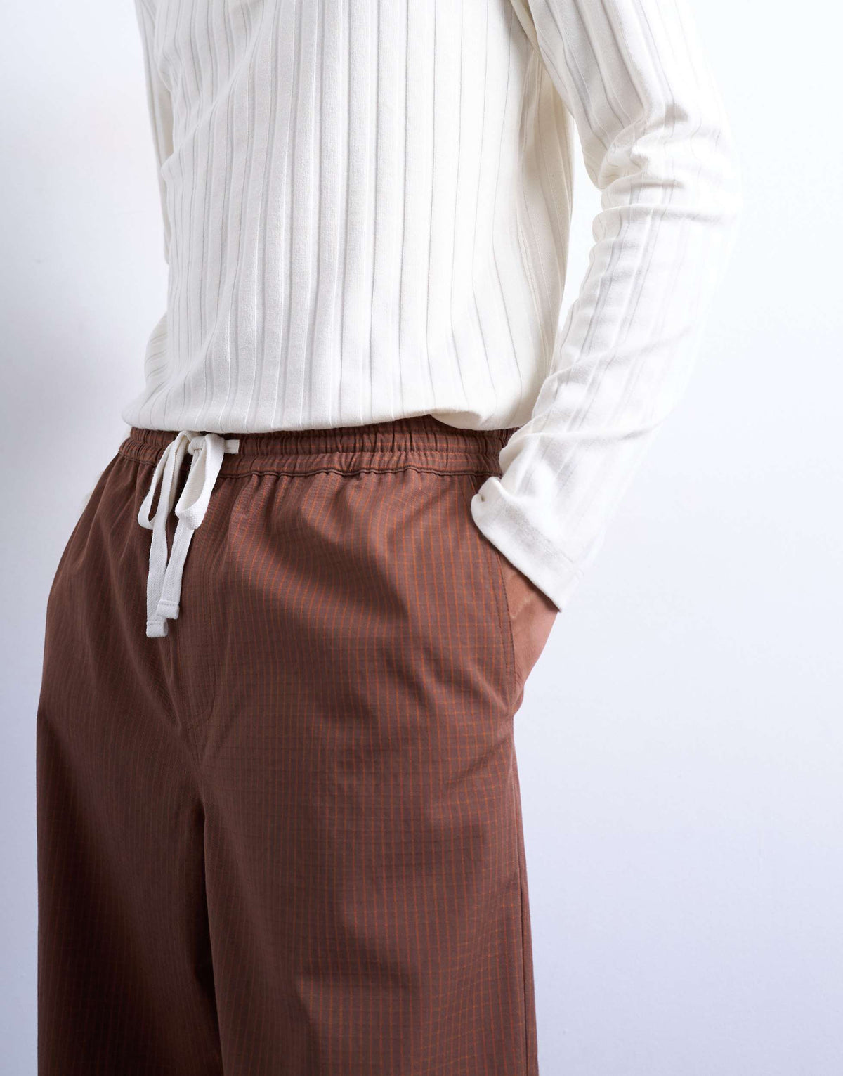 Topman baggy ripstop trouser in brown