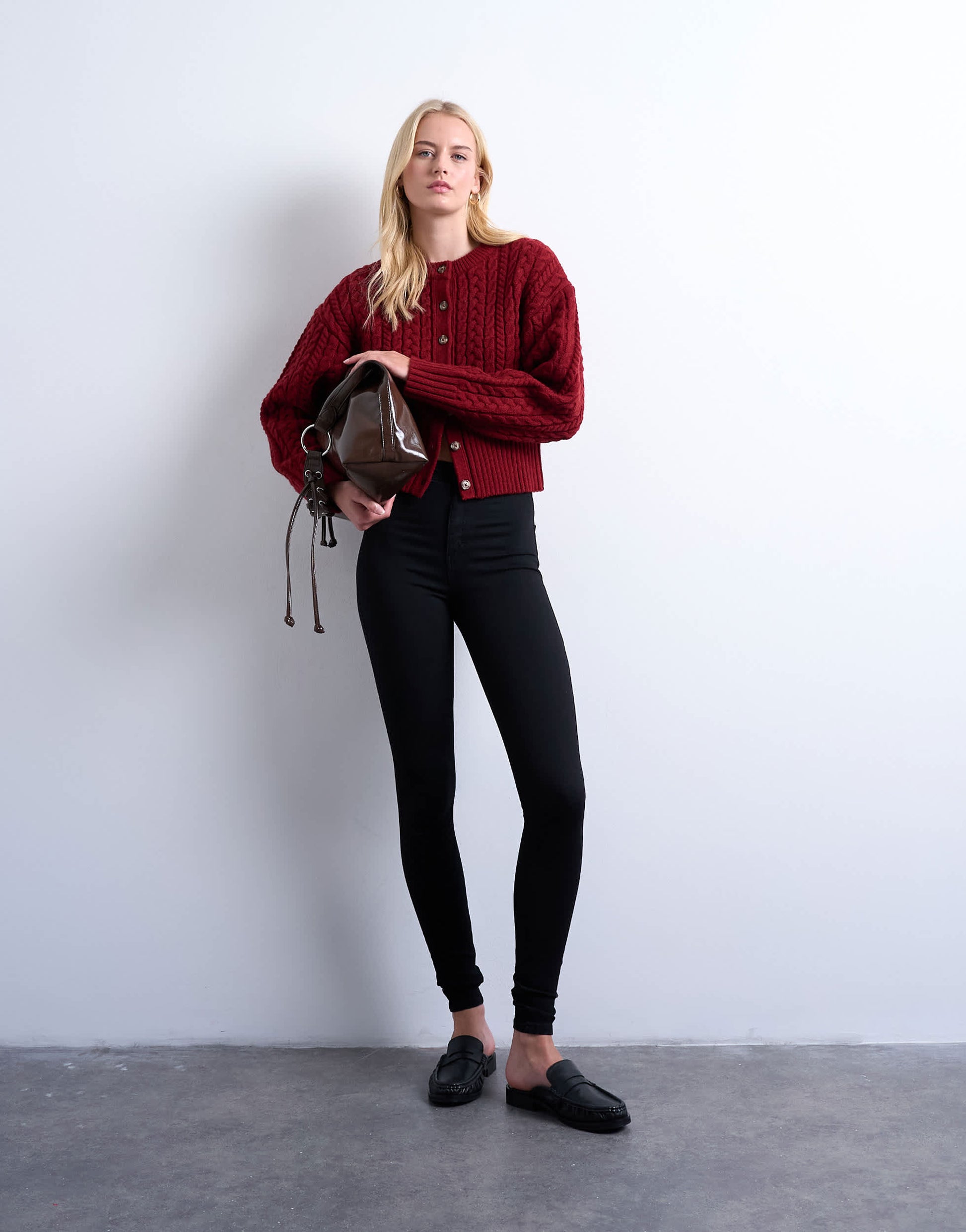 Topshop Tall Joni high rise skinny jean in black