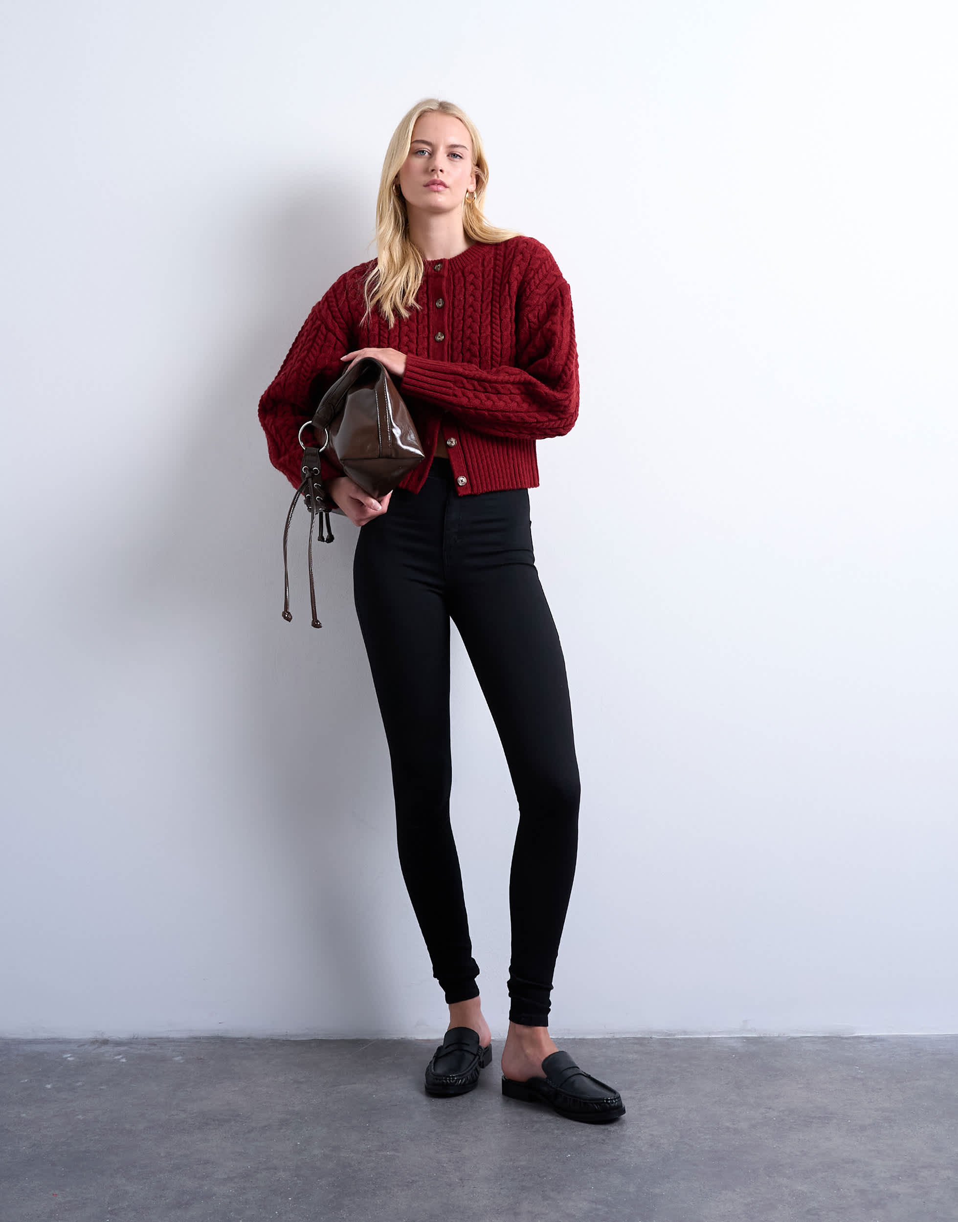 Topshop Tall Joni high rise skinny jean in black