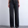 Topshop Ember low rise straight leg jean in washed black