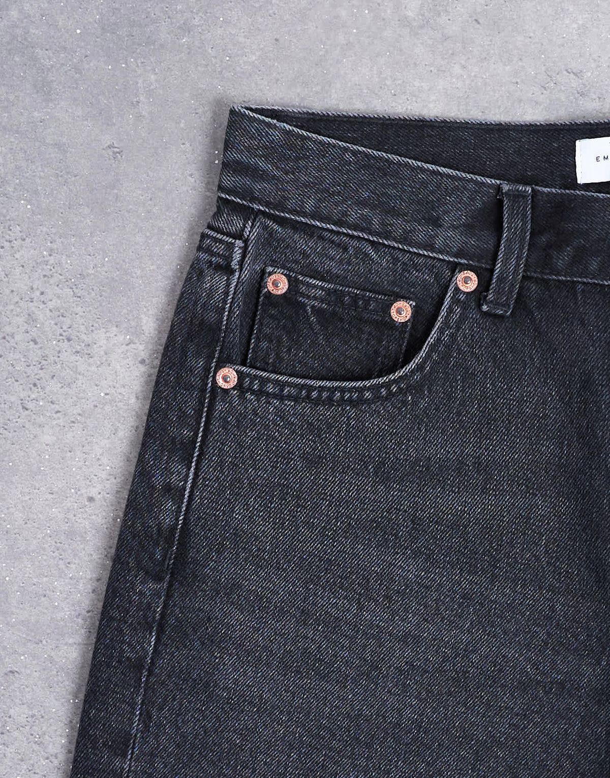 Topshop Ember low rise relaxed straight leg jean in washed black