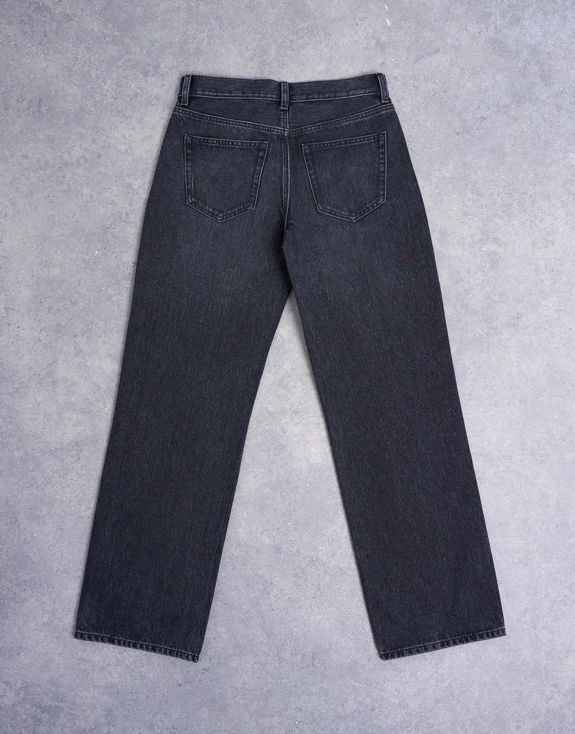 Topshop Ember low rise relaxed straight leg jean in washed black