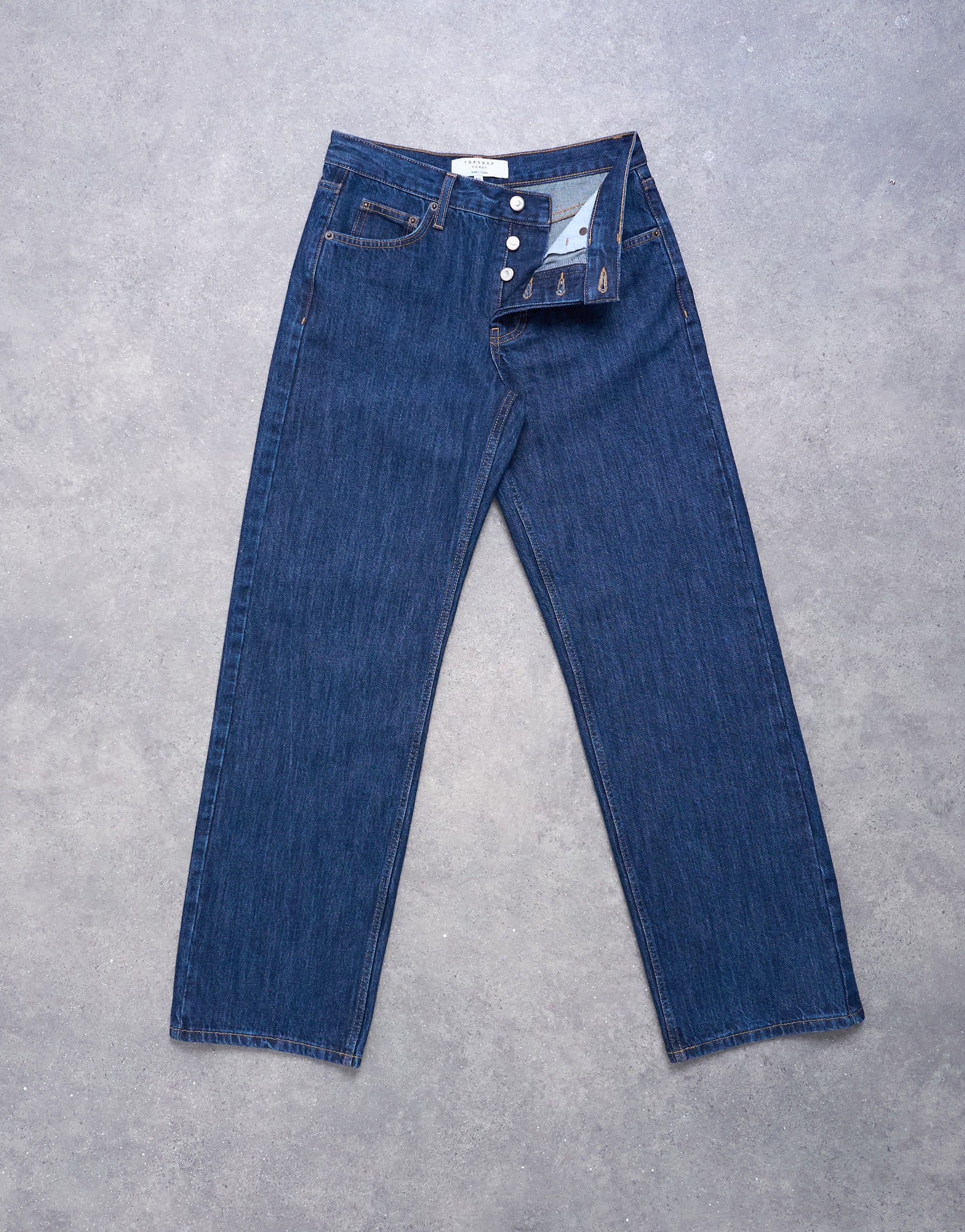 Topshop Ember low rise relaxed straight leg jean in indigo rinse