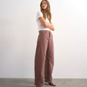 Topshop Barrel mid rise jean in eggplant