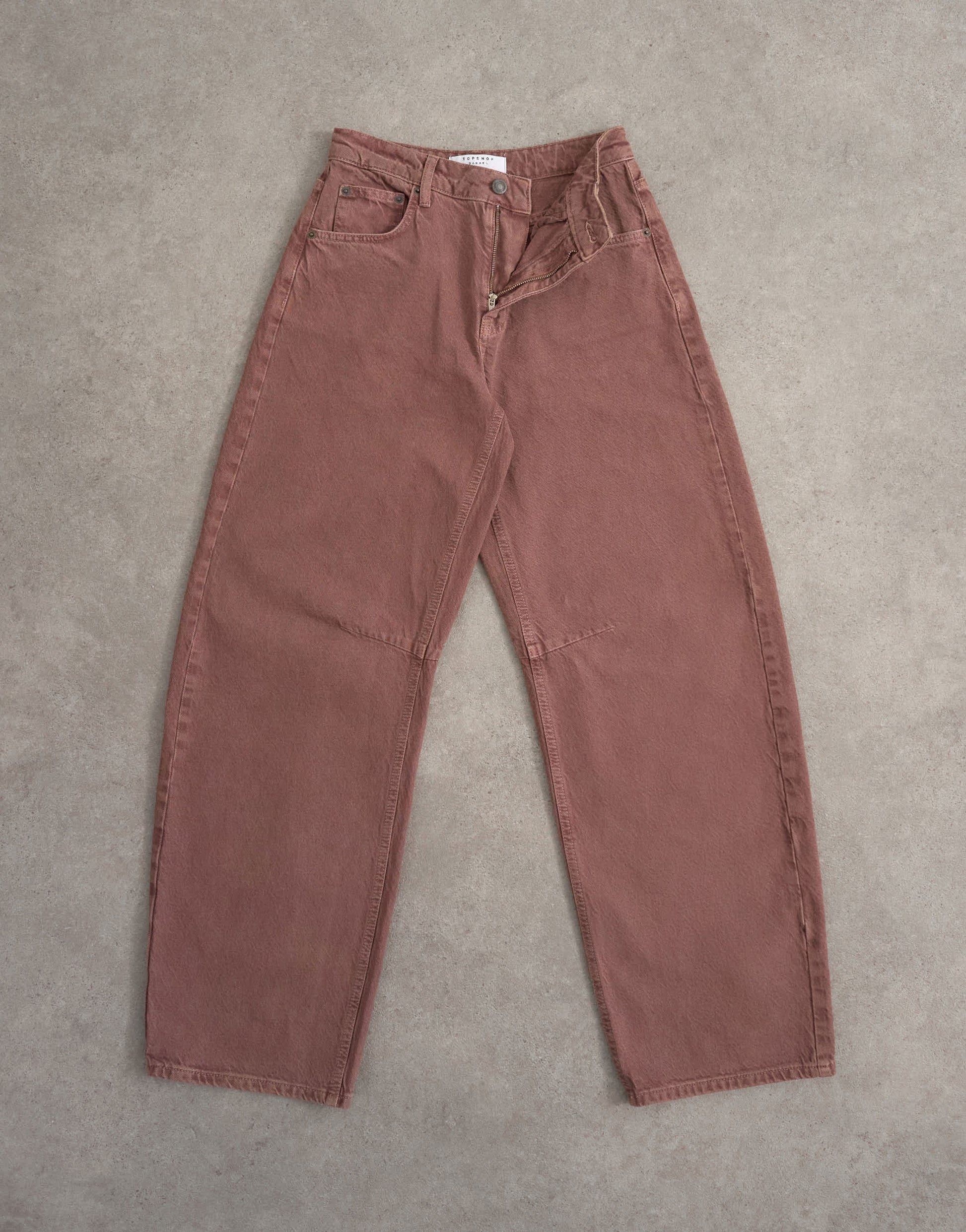 Topshop Barrel mid rise jean in eggplant