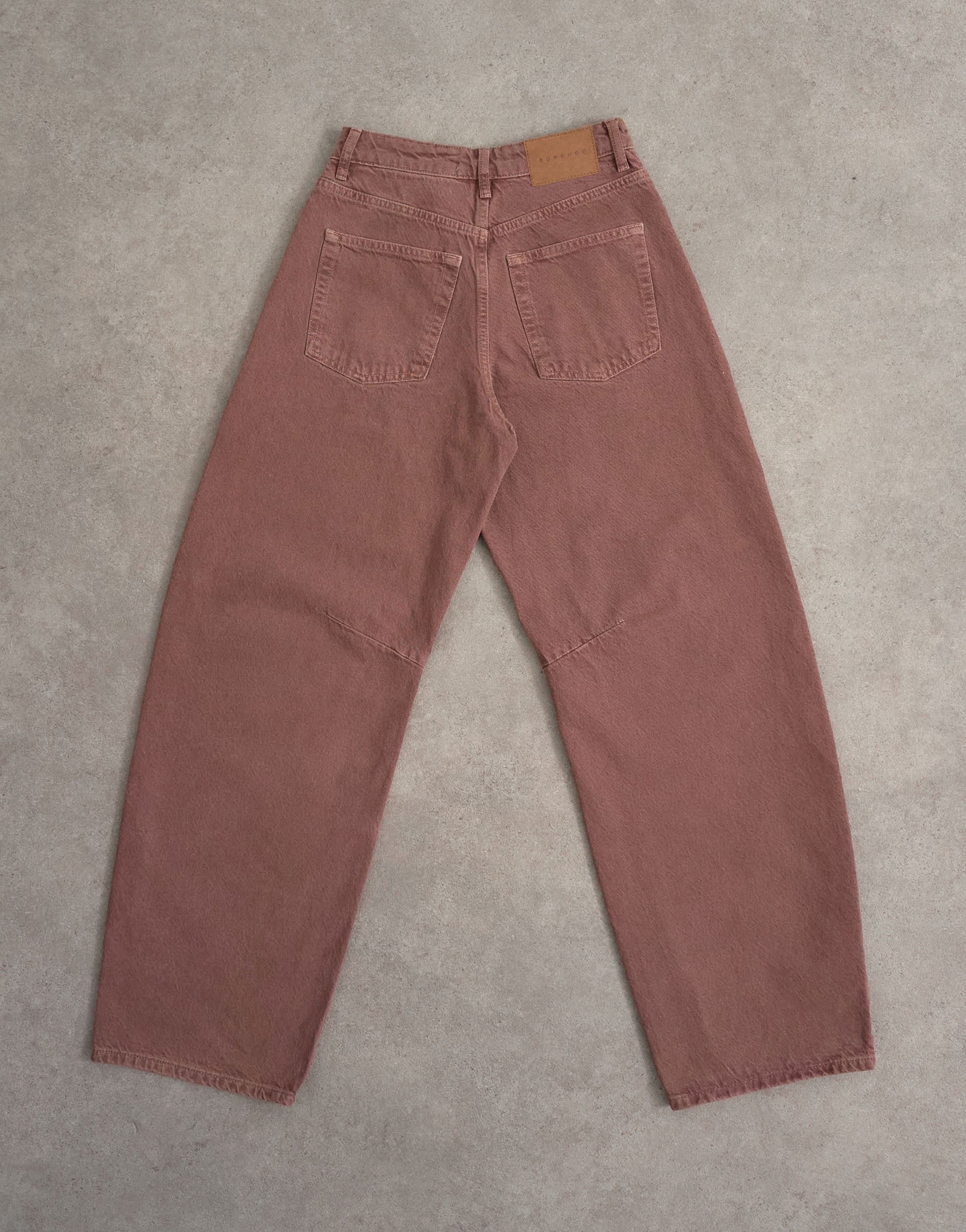 Topshop Barrel mid rise jean in eggplant