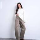 Topshop Barrel mid rise jean in pesto