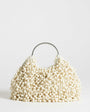 Topshop Hunter bead grab bag with metal handle in ivory