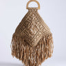 Topshop Hugo weave tassel straw bag in natural