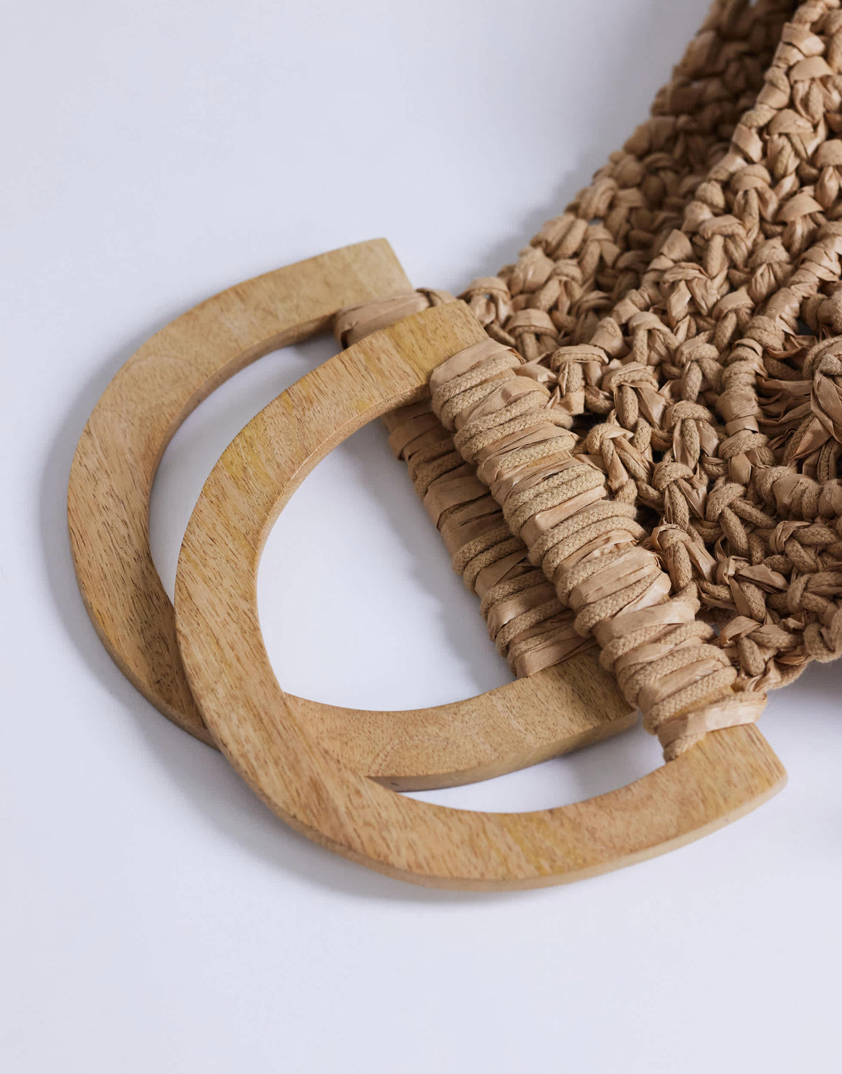 Topshop Hugo weave tassel straw bag in natural