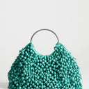 Topshop Hunter medium bead grab bag with metal handle in teal