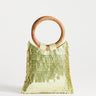 Sac Topshop Holly à sequins et anse en bois, coloris lime