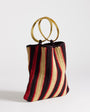 Topshop Carlie metal handle stripe crochet bag in chocolate stripe