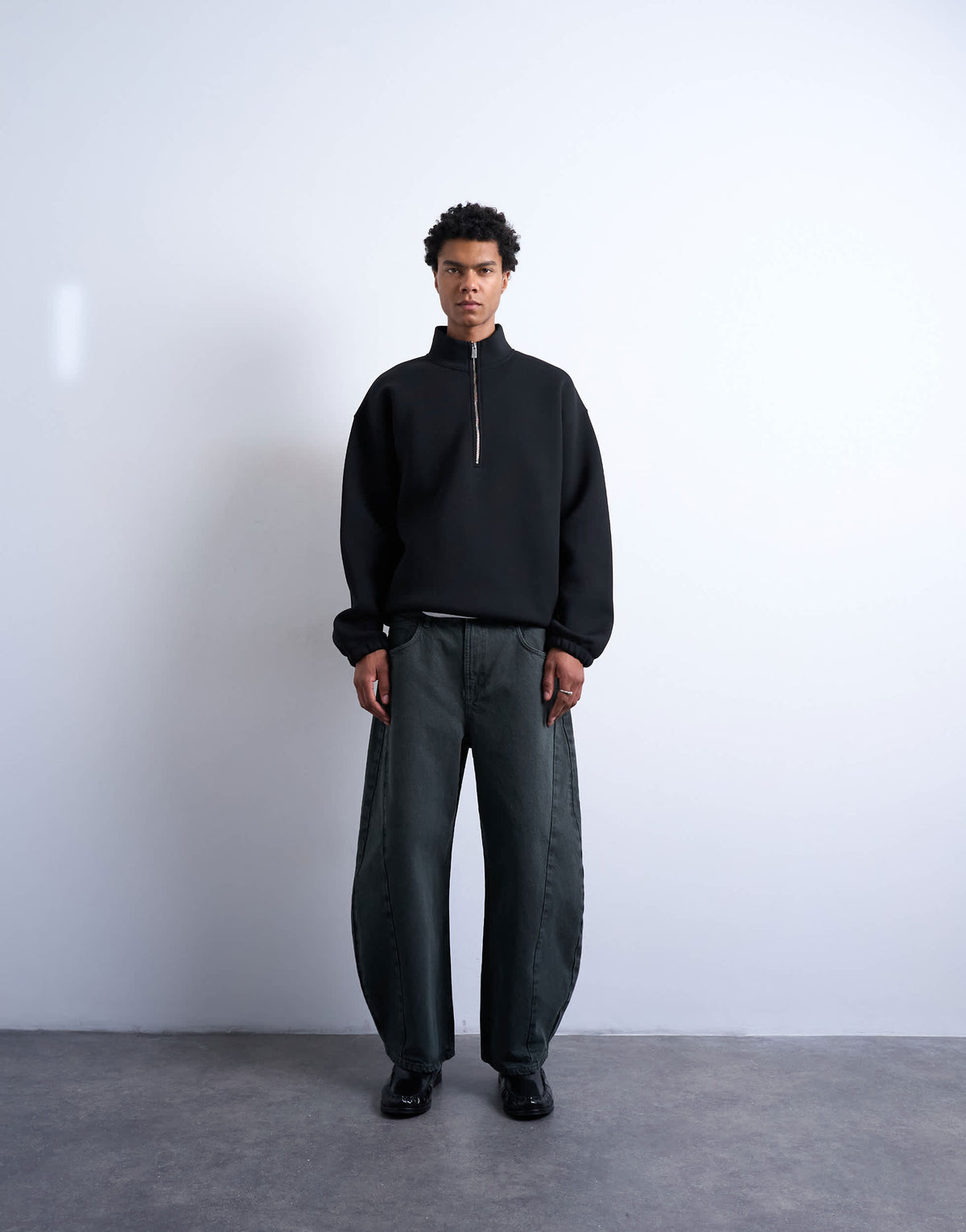 Topman barrel jean in green