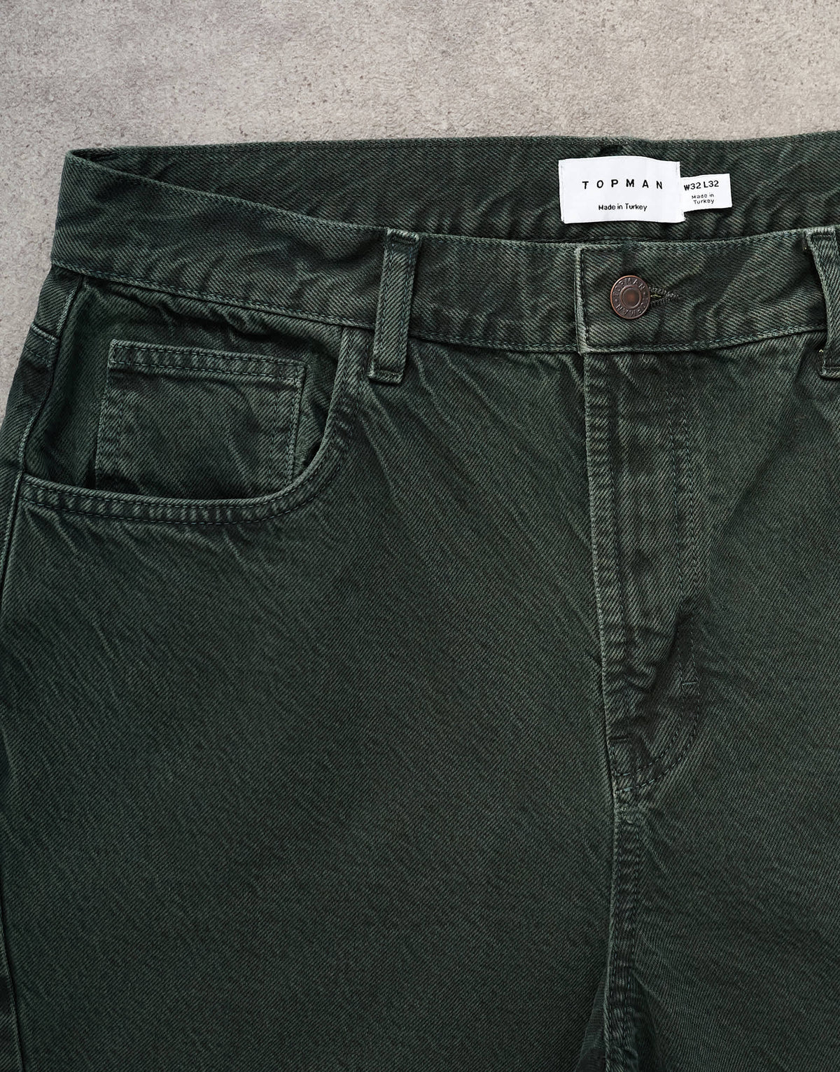 Topman barrel jean in green