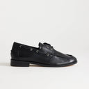 Topshop Brandi leather lace up shoe in black