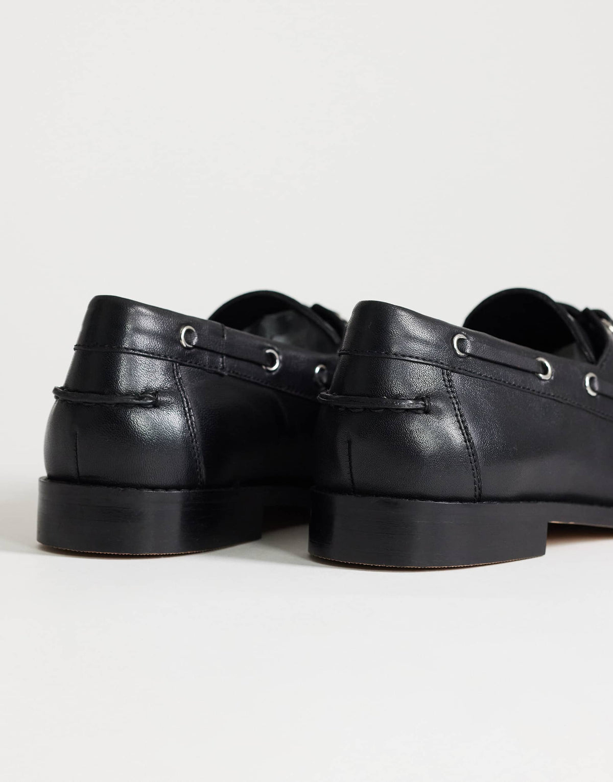 Topshop Brandi leather lace up shoe in black