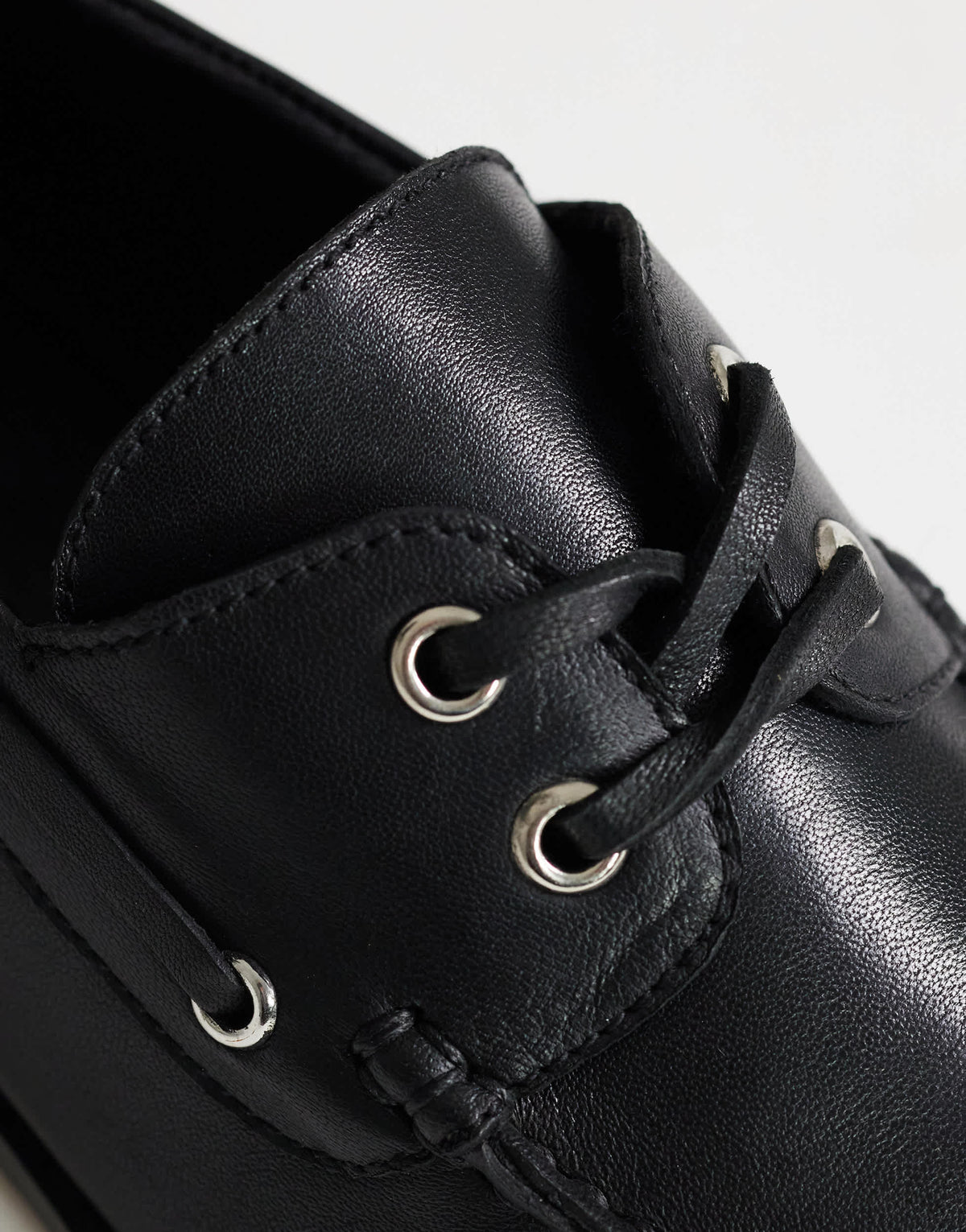Topshop Brandi leather lace up shoe in black