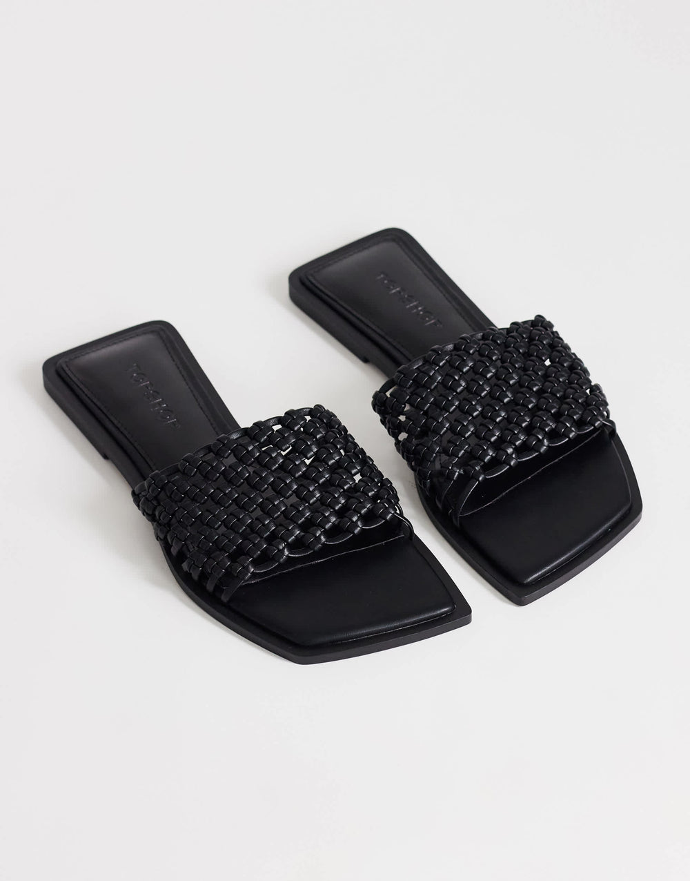 Sandales plates tissées « Topshop Eve » en noir