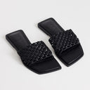 Topshop Eve woven flat sandal in black