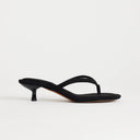 Topshop Axel toe thong mid heel sandal in black faux suede